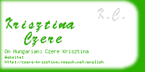 krisztina czere business card